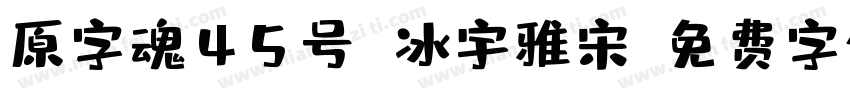 原字魂45号 冰宇雅宋字体转换